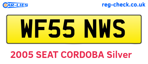 WF55NWS are the vehicle registration plates.