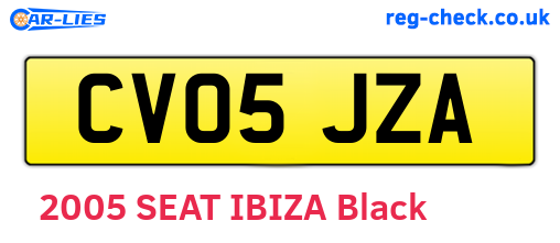 CV05JZA are the vehicle registration plates.