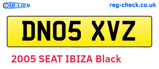 DN05XVZ are the vehicle registration plates.