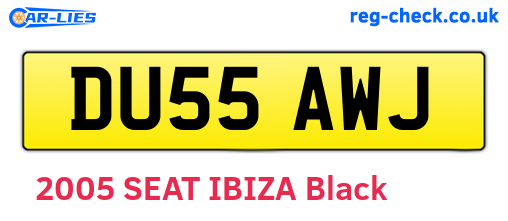 DU55AWJ are the vehicle registration plates.