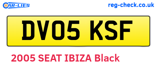 DV05KSF are the vehicle registration plates.