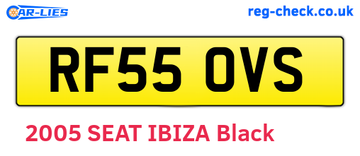 RF55OVS are the vehicle registration plates.
