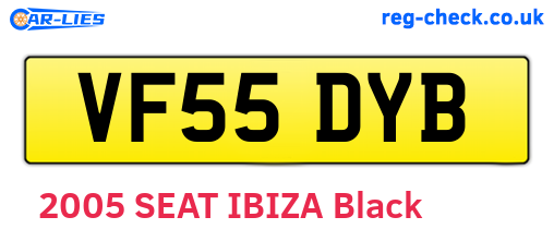 VF55DYB are the vehicle registration plates.