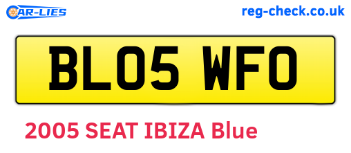 BL05WFO are the vehicle registration plates.