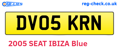 DV05KRN are the vehicle registration plates.