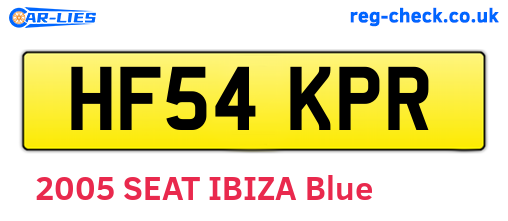 HF54KPR are the vehicle registration plates.