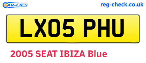 LX05PHU are the vehicle registration plates.