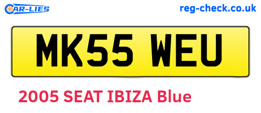 MK55WEU are the vehicle registration plates.