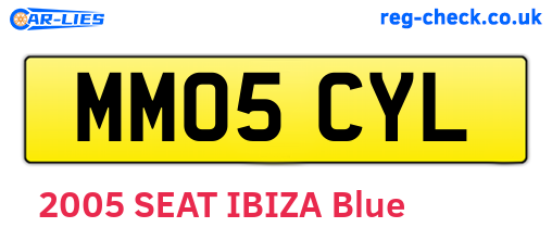 MM05CYL are the vehicle registration plates.
