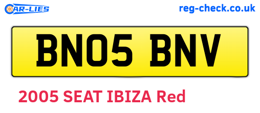 BN05BNV are the vehicle registration plates.