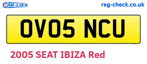 OV05NCU are the vehicle registration plates.