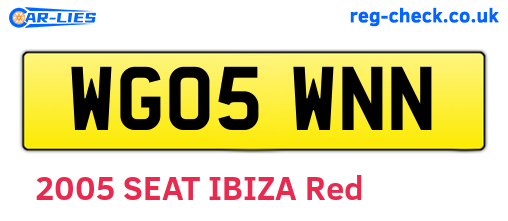 WG05WNN are the vehicle registration plates.