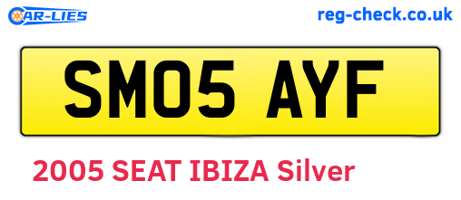 SM05AYF are the vehicle registration plates.