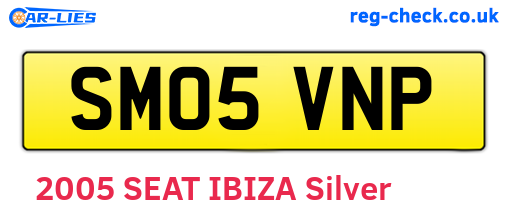 SM05VNP are the vehicle registration plates.