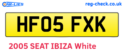 HF05FXK are the vehicle registration plates.