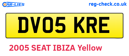 DV05KRE are the vehicle registration plates.