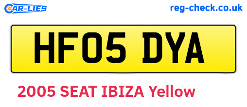 HF05DYA are the vehicle registration plates.