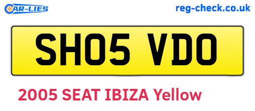 SH05VDO are the vehicle registration plates.