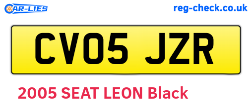 CV05JZR are the vehicle registration plates.