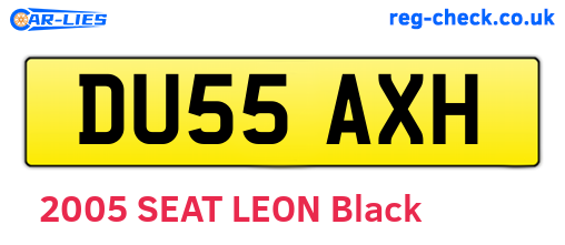 DU55AXH are the vehicle registration plates.