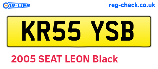 KR55YSB are the vehicle registration plates.