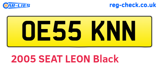 OE55KNN are the vehicle registration plates.