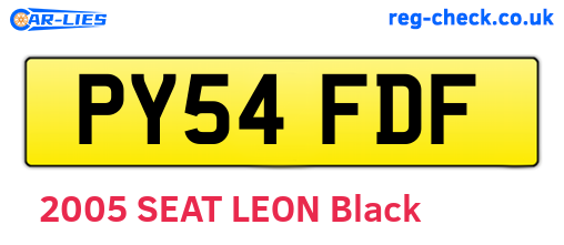PY54FDF are the vehicle registration plates.