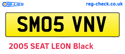 SM05VNV are the vehicle registration plates.