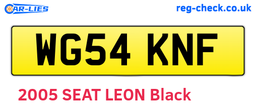 WG54KNF are the vehicle registration plates.