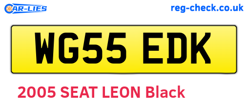 WG55EDK are the vehicle registration plates.