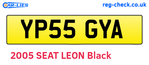 YP55GYA are the vehicle registration plates.