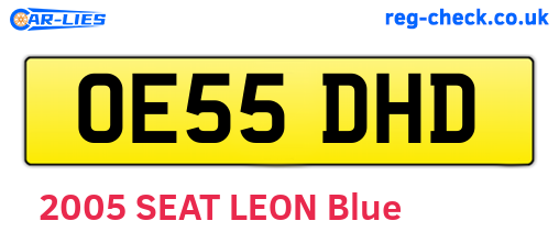 OE55DHD are the vehicle registration plates.