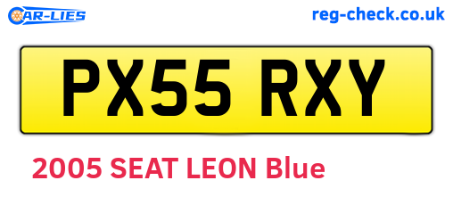 PX55RXY are the vehicle registration plates.