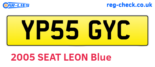 YP55GYC are the vehicle registration plates.