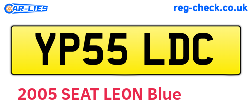 YP55LDC are the vehicle registration plates.