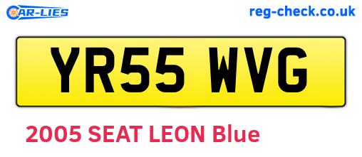 YR55WVG are the vehicle registration plates.