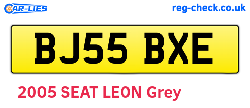 BJ55BXE are the vehicle registration plates.