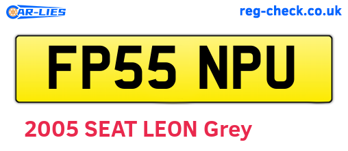FP55NPU are the vehicle registration plates.