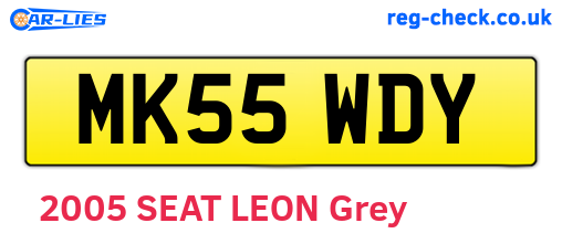 MK55WDY are the vehicle registration plates.
