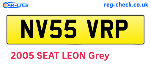 NV55VRP are the vehicle registration plates.