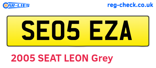 SE05EZA are the vehicle registration plates.