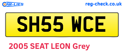 SH55WCE are the vehicle registration plates.