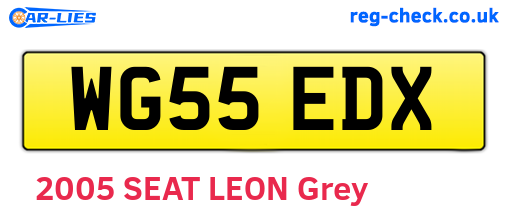 WG55EDX are the vehicle registration plates.