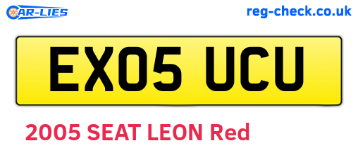 EX05UCU are the vehicle registration plates.