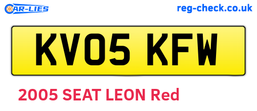KV05KFW are the vehicle registration plates.