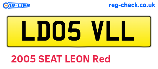 LD05VLL are the vehicle registration plates.