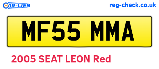 MF55MMA are the vehicle registration plates.