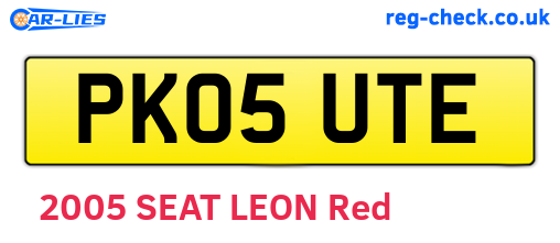 PK05UTE are the vehicle registration plates.