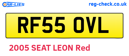 RF55OVL are the vehicle registration plates.