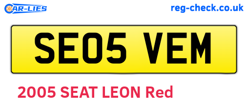 SE05VEM are the vehicle registration plates.
